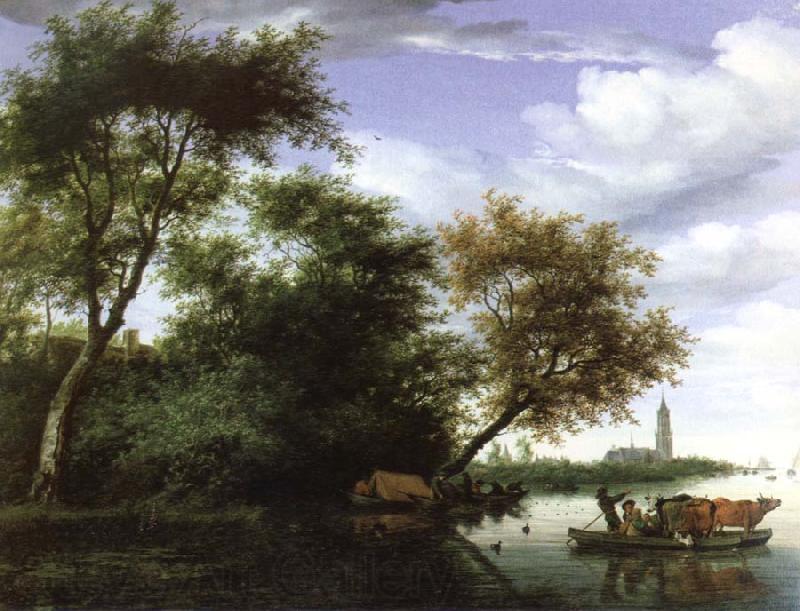 Salomon van Ruysdael wooded river landscape Norge oil painting art